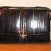 BLACK EEL Skin // Vintage Purse Handbag Gold Hardware Hipster Classic Preppy Boho Chic Sleek Shiny 70's 80's