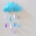 RESERVED FOR IOANNA ! Colorfull cloud mobile with raindrops, nursery decoration, mobile