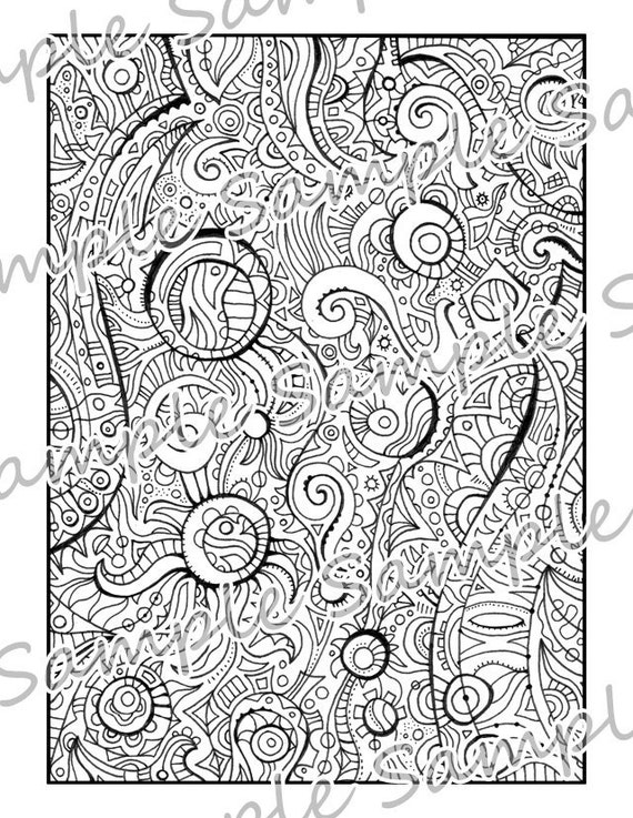 Items similar to Printable Coloring Sheet - Abstract Design to Print ...