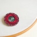 Geometric Cotton Thread Brooch - baby blue and strawberry red
