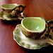 SALE Rare shell-shaped cups and saucers, set of 2, vintage, mid century
