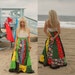 Prairie Hippie Woodstock Patchwork Maxi Skirt-Vintage 70s high waist XS S