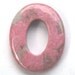 Rhodonite Pendant Oval Frame Donut Rhodonite Quartz Rose Pink 40X36mm