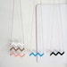 Neapolitan Ice Cream chevron necklace - strawberry, chocolate, vanilla vintage enamel chevrons - free shipping