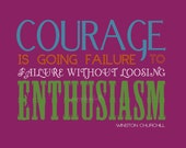 Inspirational Typography Digital Art - Digital Photographic Art - 8x10 Print - Winston Churchill