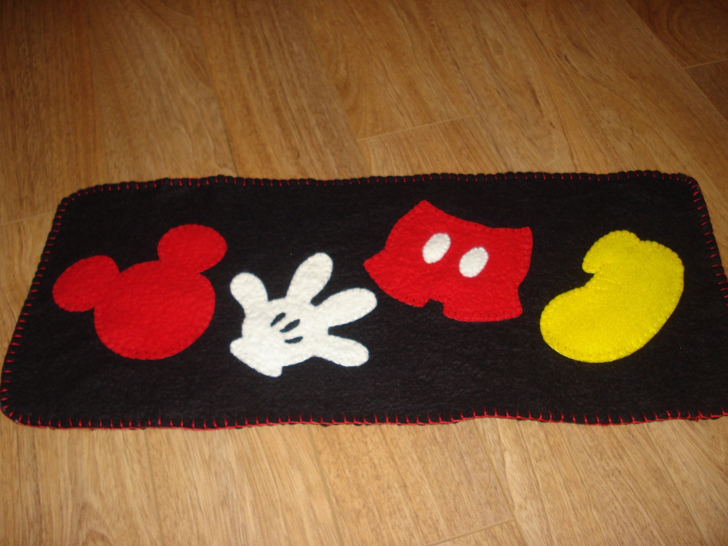 MIckey Mouse inspired parts Runner 30 x 12 inches wool felt