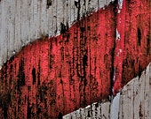 Abstract Fine Art Photography Red White Stripes, Barber's Pole - 8x12