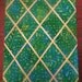 Memo Board - 11x14 green and blue tie dye with yellow ribbon