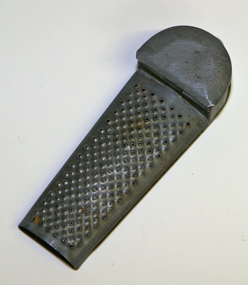 Antique Primitive Pierced 1860s Tin Nutmeg Grater Old Vermont