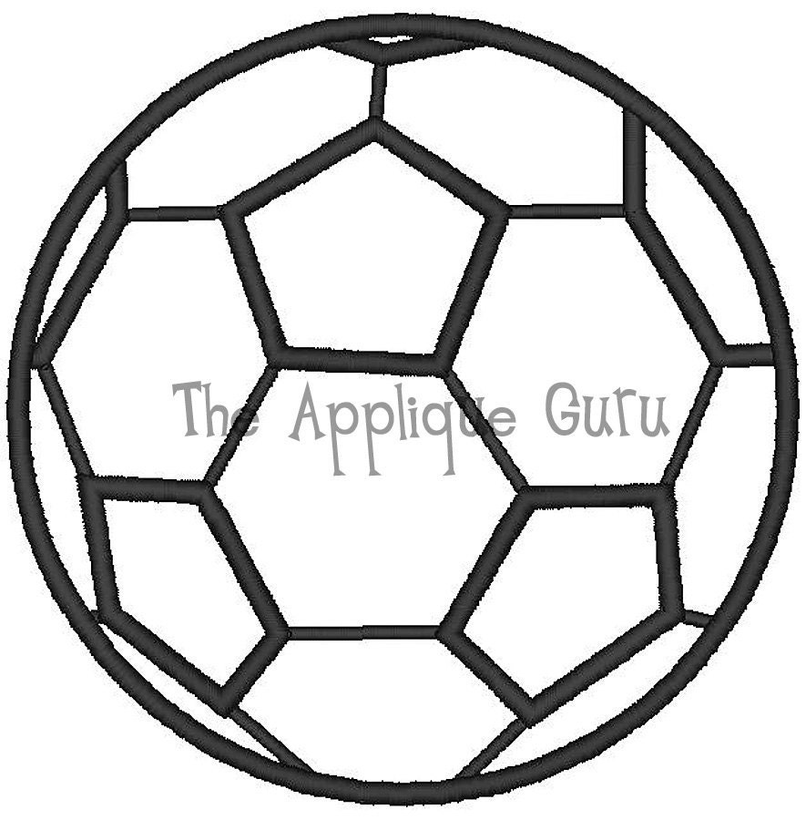 Soccer Ball Applique Machine Embroidery Design