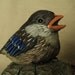 Bluebird Hand Carved Wood Sculpture painted to look real