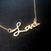 Gold Love Word Necklace, Love Charm, Word Writing