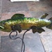 Metal Fish Sculpture,Brook Trout, Airbrushed,recycled art