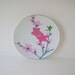 Vintage Mod Pink Cherry Blossom Motif 6" Japanese Display Plate
