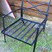 Antique Vintage 1950s Mid Century Modern Eames Industrial era Danish Baumritter Metal Art Deco Garden Patio Arm Chair