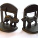 Antique Cottage Vintage 1900s Late Victorian - Art Deco Period Figural Cast Iron Humorous Schnauzer Dog and Cat Bookends - Original Patina