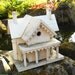Vintage 1980s Victorian 2 Story French Country Farmhouse Cottage Chic Birdhouse - Statuary Porch - Primitive Folk Art Architectural Salvage