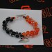 sf giants orange and black teardrop glass bracelet with baseball hat charm