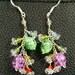 Clearance Sale - Multicolor Swarovski Crystal Cluster Earrings, Handmade Wire Wrapped Colorful Earrings, Sterling Silver French Hooks