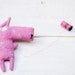Handmade fabric brooch- pink bunny