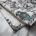 Black and White Toile Napkins with Sage Accents, Set of 4