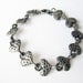 Oxidized Hearts Metal Bracelet- Vintage 1980s
