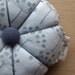 White and Grey Floral Fabric Pincushion