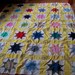 Vntage Yellow Hand Pieced Quilt Top Stars
