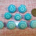 Set of 9 Matching Vintage Turquoise Buttons 2 Sizes