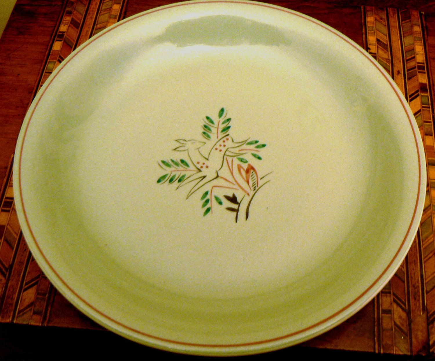 vintage POOLE Pottery Leaping Deer side plate