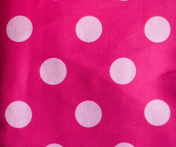 Custom Listinghot Pink With White Polka Dot Cotton Fabric 3709