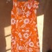 1960s HAWAIIAN sun summer orange dress with white flowers wild design by NALII Honolulu-Made in Hawaii-