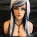 Cruella Inspired / Black and White / Long Layered Wig