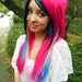 Elisha-Danielle Inspired / Hot Pink, Black, Blonde and Teal Blue / Long Straight Layered Wig