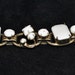 FREE SHIPPING 1940's 1940s Vintage julians White Bling Milk Glass Hinged Old Hollywood Fashion Glamour Mad Men Unique Style Bracelet