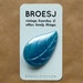 Blue Leaf Brooch Plastic Pin Nature Leaves Tree