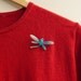 Dragonfly Brooch Blue Vintage Pin
