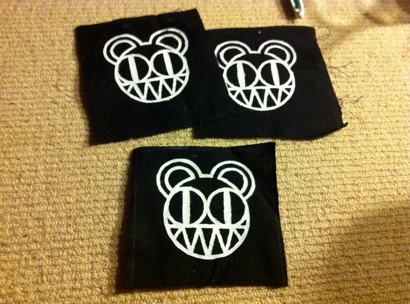 12cm x 12cm RADIOHEAD BEAR PATCH