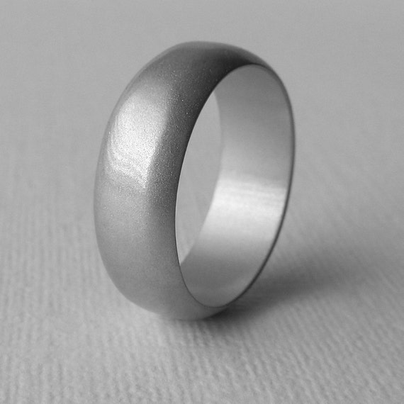 Men's 8mm Wide Wedding Ring Domed Aluminum 10th Anniversary