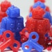 Robot Kid Soaps - Kid Party Favors - Birthday Party - Set of 10 Robots and 10 Keys Party Favors