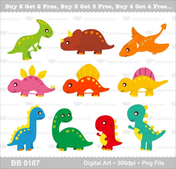 Buy 2 Get 2 Free Dinosaur Clipart 10 X 2 Sets