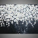 Abstract Acrylic Painting on large Canvas Squares Art Deco Tree Blossom Black and White Thick Textured 3D NEW FREE SHIPPING 44 x 24"