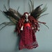 Day of the Dead Fairy Peg Doll Ornament - Ooak handmade skull face fairy peg doll