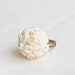 Ring with a miniature bouquet cream and ivory ranunculus - pastel, beige, nude, floral jewelry, ooak ring, miniature flowers, mothers gift