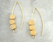 TRIO earrings.Gold beads on gold-filled marquise earring.Bridesmaids earrings.