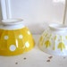 Two french vintage Bowls - yellow - country shabby chic DIGOIN