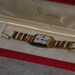 Vintage Ladies Red White Blue Art Deco Sheffield Mechanical Watch Original Band With Case