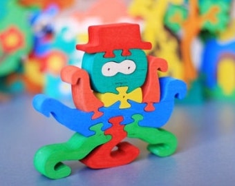 Wooden Puzzle Octopus wooden toys, wooden animal puzzle, eco-friendly handmade toys for babies, children, kids, boys and girls