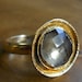 Champagne quartz ring, 18k gold dipped