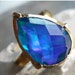Mystic fire topaz ring, 18k gold dipped